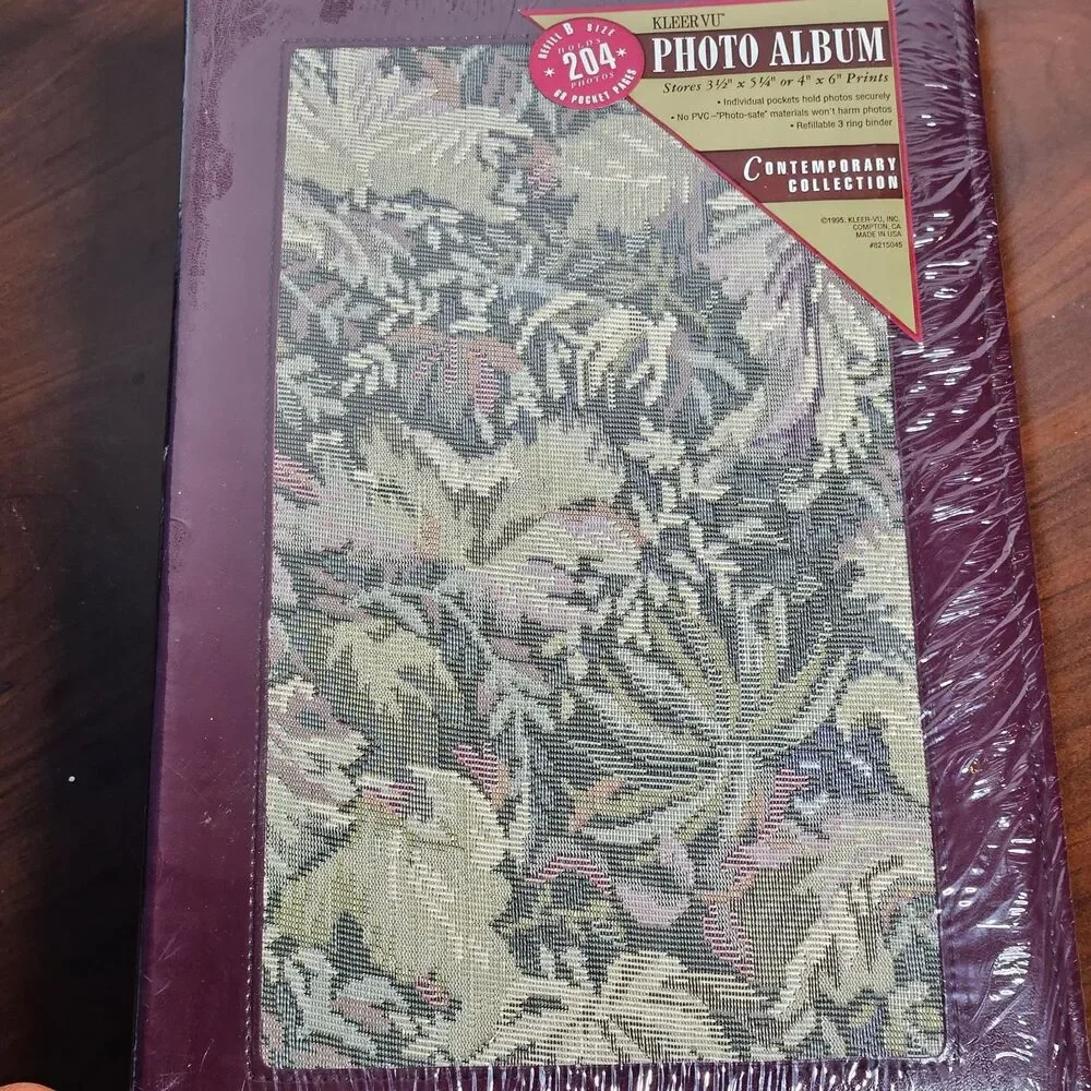 1995 KLEER VU Photo Album Retro Floral Tapestry Sealed Holds 204 4